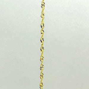 Authentic 10K Solid Yellow Gold 1mm Singapore Chain Necklace