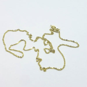 Authentic 10K Solid Yellow Gold 1mm Singapore Chain Necklace