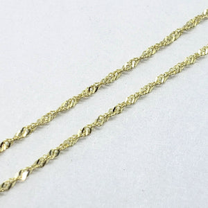 Authentic 10K Solid Yellow Gold 1mm Singapore Chain Necklace