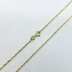 Authentic 10K Solid Yellow Gold 1mm Singapore Chain Necklace