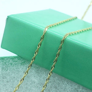 Authentic 10K Solid Yellow Gold 1mm Singapore Chain Necklace