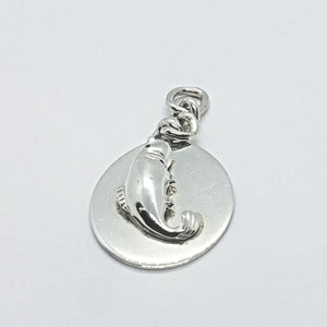 925 Sterling Silver Oval Fish Pendant Tag Key Ring