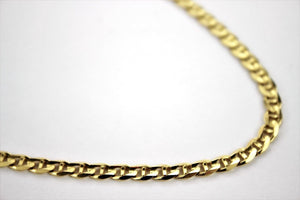 14K Solid Yellow Gold 4.6mm Concave Mariner Chain Necklace