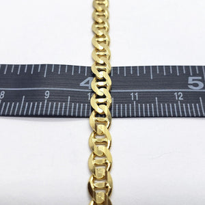 14K Solid Yellow Gold 4.6mm Concave Mariner Chain Necklace