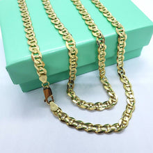 Load image into Gallery viewer, 14K Solid Yellow Gold 4.6mm Concave Mariner Chain Necklace
