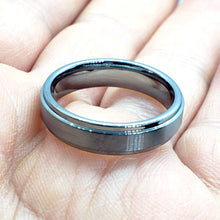 Load image into Gallery viewer, Tungsten Carbide Satin Center Recessed Edges 5.5mm Wedding Band Ring
