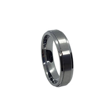 Load image into Gallery viewer, Tungsten Carbide Satin Center Recessed Edges 5.5mm Wedding Band Ring
