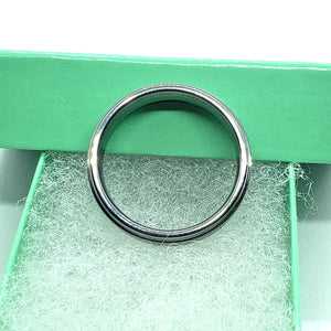 Tungsten Carbide Satin Center Recessed Edges 5.5mm Wedding Band Ring