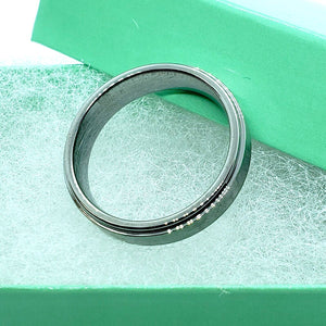 Tungsten Carbide Satin Center Recessed Edges 5.5mm Wedding Band Ring