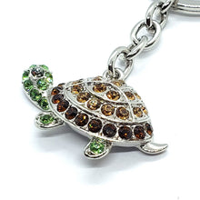 Load image into Gallery viewer, Jeweled Tortoise Multi-Color Key Chain Keyring
