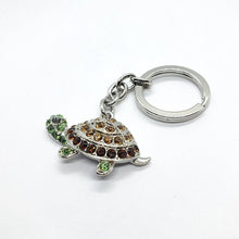 Load image into Gallery viewer, Jeweled Tortoise Multi-Color Key Chain Keyring
