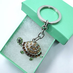 Jeweled Tortoise Multi-Color Key Chain Keyring