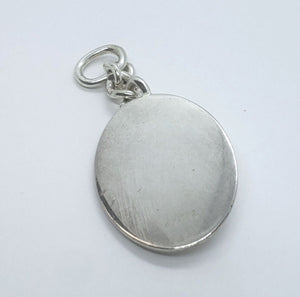 925 Sterling Silver Oval Fish Pendant Tag Key Ring