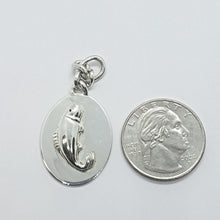 Load image into Gallery viewer, 925 Sterling Silver Oval Fish Pendant Tag Key Ring
