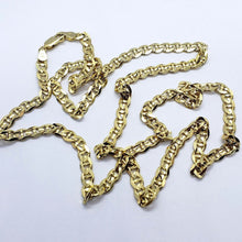 Load image into Gallery viewer, 14K Solid Yellow Gold 4.6mm Concave Mariner Chain Necklace
