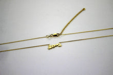 Load image into Gallery viewer, 14K Real Yellow Gold Small 'love' Pendant with Rolo Chain Adjustable 16" or 18"
