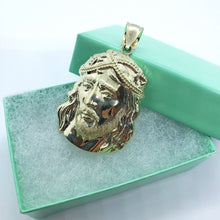 Load image into Gallery viewer, 10K Yellow Gold Jesus Face Left Right Diamond Cut Pendant Charm
