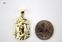 Load image into Gallery viewer, 10K Yellow Gold Jesus Face Left Right Diamond Cut Pendant Charm
