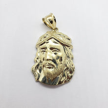 Load image into Gallery viewer, 10K Yellow Gold Jesus Face Left Right Diamond Cut Pendant Charm
