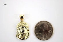 Load image into Gallery viewer, 10K Yellow Gold Jesus Face Left Right Diamond Cut Pendant Charm
