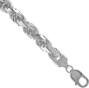 925 Sterling Silver Solid Rope Diamond Cut D/C Necklace Bracelet Chain 9mm