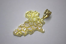 Load image into Gallery viewer, 10k solid yellow gold Africa nugget continent map charm 5 sizes
