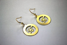 Load image into Gallery viewer, 14K Yellow Gold Initial Earrings (One pair) High Polish A ~ Z Alphabet
