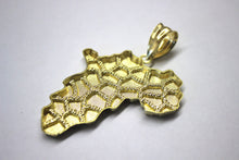 Load image into Gallery viewer, 10k solid yellow gold Africa nugget continent map charm 5 sizes

