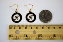 Load image into Gallery viewer, 14K Yellow Gold Initial Earrings (One pair) High Polish A ~ Z Alphabet

