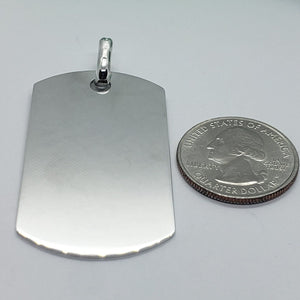 925 Sterling Silver Plain Simple Dog Tag Pendant