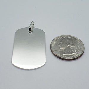 925 Sterling Silver Plain Simple Dog Tag Pendant