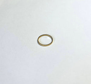 14K Solid Gold Handmade Flat Circle Ring Band