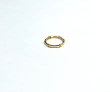 Load image into Gallery viewer, 14K Solid Gold Handmade Hexagon Lined Edges Ring Band
