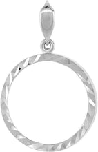 Load image into Gallery viewer, 925 Sterling Silver Diamond Cut Rope Edge Bezel for 22 mm Coins Prong Back
