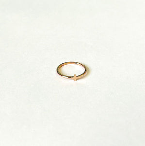 14K Solid Gold Handmade Sideways Cross Ring Band