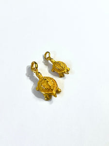 24K Solid Yellow Gold Korean Don Turtle Pendant for Baby Birthday