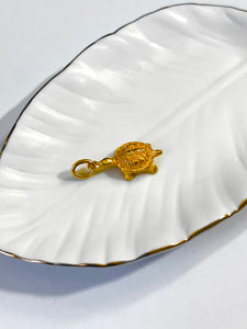 24K Solid Yellow Gold Korean Don Turtle Pendant for Baby Birthday