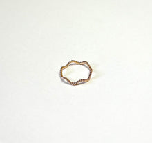 Load image into Gallery viewer, 14K Solid Gold Handmade Dainty Wavy Beaded Ring Band
