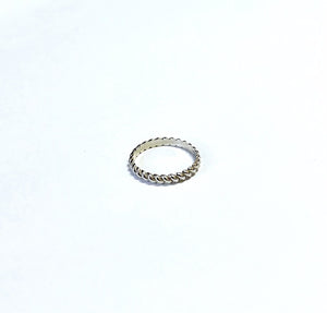 14K Solid Gold Handmade Rope Pattern Ring Band