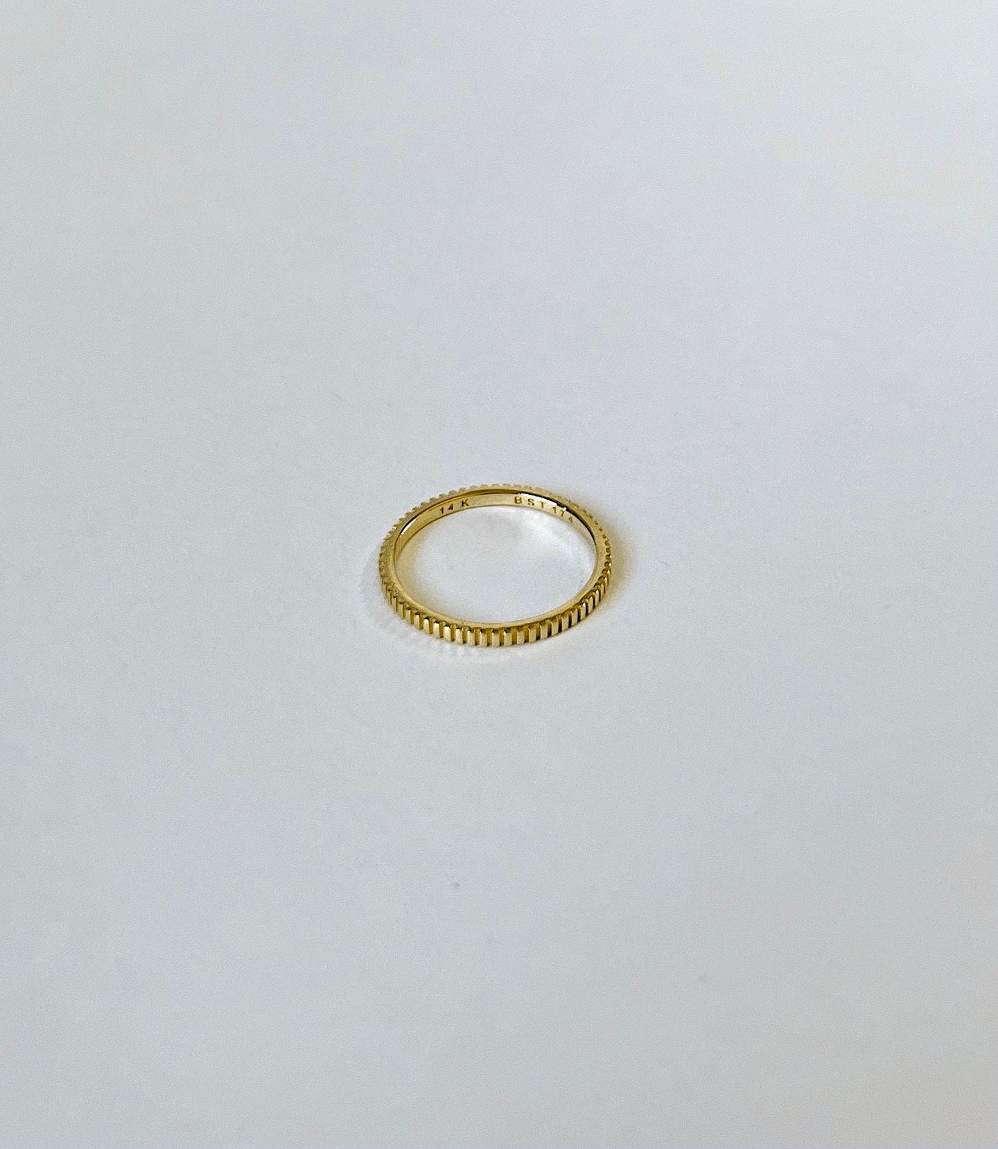 14K Solid Gold Handmade Thin Coin Edges Ring Band