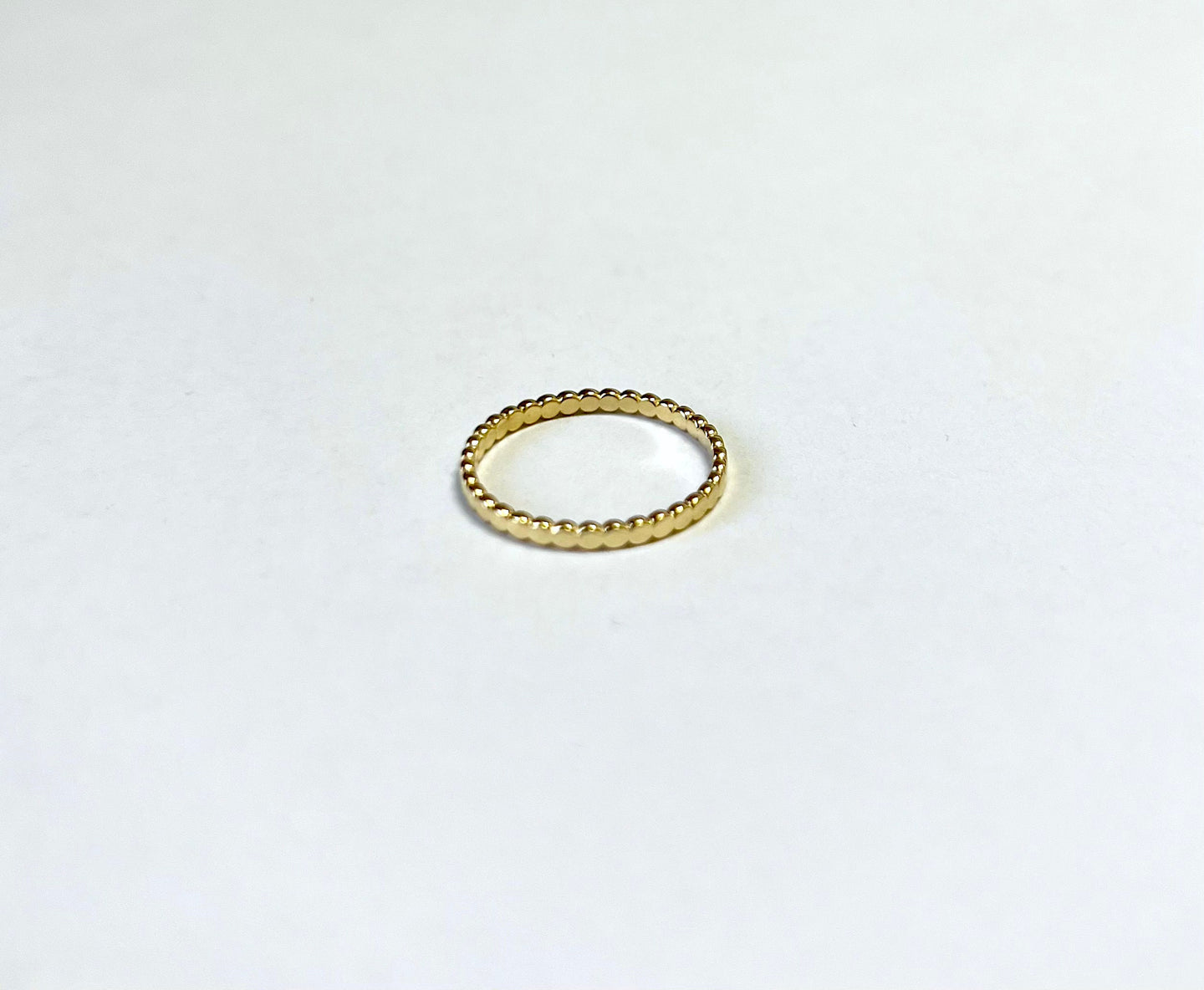 14K Solid Gold Handmade Flat Circle Ring Band