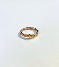 Load image into Gallery viewer, 14K Solid Gold Handmade Cross and Dots Ring Band
