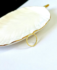 14K Solid Gold Handmade Thin Coin Edges Ring Band