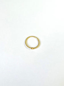 14K Solid Gold Handmade Tiny Star Beaded Ring Band