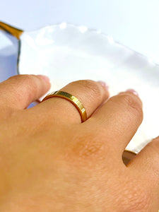 14K Solid Yellow Gold Plain Flat Wedding Engagement Ring Band