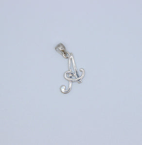 925 Sterling Silver Fancy Cursive Initial Pendant