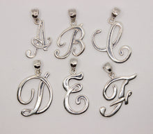 Load image into Gallery viewer, 925 Sterling Silver Fancy Cursive Initial Pendant
