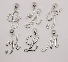 Load image into Gallery viewer, 925 Sterling Silver Fancy Cursive Initial Pendant
