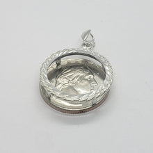 Load image into Gallery viewer, 925 Sterling Silver Rope Edge Diamond Cut Nickel 22mm Coins Prong Back Bezel
