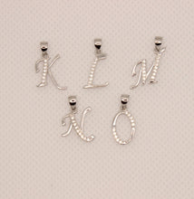 Load image into Gallery viewer, 925 Sterling Silver Calligraphy with CZ Initial Pendant
